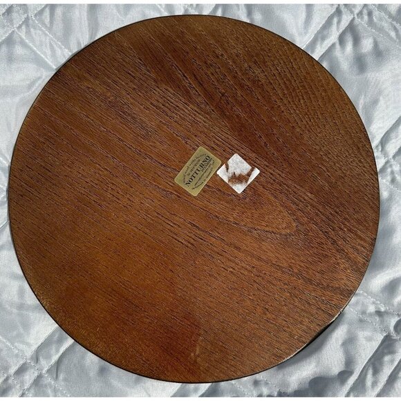 Rare Notturno Intarsio Inlaid Wood Works Factory Wall Plaque Floral Design - Picture 3 of 7